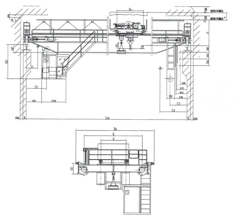 QC型16-3.2、32-5噸付鉤電磁橋式起重機(jī)外形尺寸圖.jpg